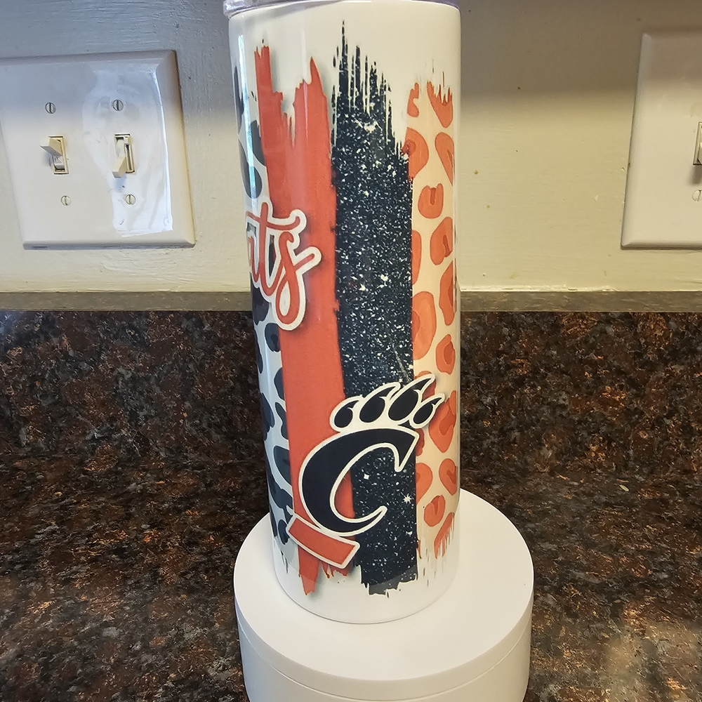 NEW! Cincinnati Bearcats Tumbler with Leopard Print